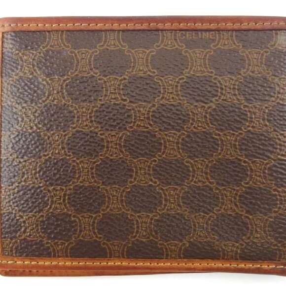Celine Bi -fold Wallet Macadam Beige PVC x Leather Authentic USED - Picture 5 of 10